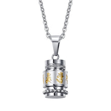 Load image into Gallery viewer, Tibetan Titanium Prayer Wheel Necklace