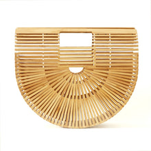 Load image into Gallery viewer, Elegant Bamboo Moon Basket Bag - 5 Colors
