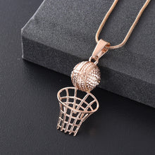 Load image into Gallery viewer, Basketball &amp; Net Cremation Urn Necklace
