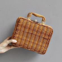 Load image into Gallery viewer, Vintage Handmade Wicker Picnic Basket