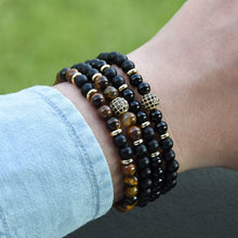 Load image into Gallery viewer, Onyx Disco Ball Bracelets - Blocking Negativity and Patience