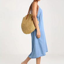 Load image into Gallery viewer, Straw Beach Tote Bag