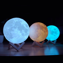 Load image into Gallery viewer, 3D Printing Moon Lamp - 16 Colors Emitting