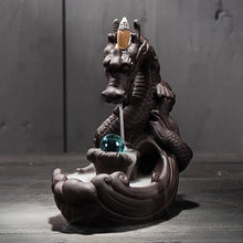 Load image into Gallery viewer, Ceramic Dragon Back-flow Incense Burner - 10 Incense Cones free gift