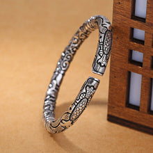 Load image into Gallery viewer, Double Dragon Head Bangle in Thai Silver - Fusion of Strength and Prosperity