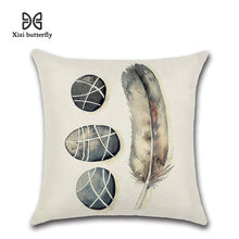 Load image into Gallery viewer, Free Spirit Feather Linen Cushion Cover