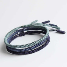Load image into Gallery viewer, Blue Cyan Tibetan Braided Lucky Bracelet - Blessed Best Friend