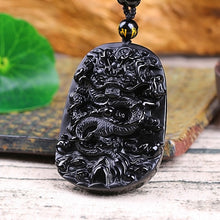 Load image into Gallery viewer, Obsidian Dragon Necklace | Courage &amp; Prosperity