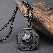 Load image into Gallery viewer, Black Obsidian Yin Yang Necklace Pendant