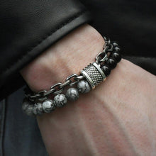 Load image into Gallery viewer, Classic Stainless Chain &amp; Map Stone Bracelet