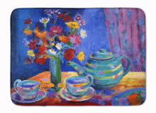 Load image into Gallery viewer, Blue Tea by Wendy Hoile Machine Washable Memory Foam Mat HWH0010RUG