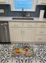 Load image into Gallery viewer, Teal Tea by Wendy Hoile Machine Washable Memory Foam Mat HWH0011RUG