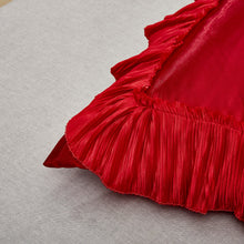 Load image into Gallery viewer, Tache Satin Ruffle Victorian Glam Romantic Red Rose Euro Sham (HY4174)