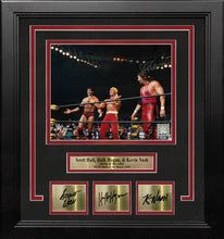 Load image into Gallery viewer, Scott Hall, Hulk Hogan, Kevin Nash Form the nWo 8x10 Framed Wrestling Photo with Engraved Autographs