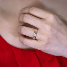 Load image into Gallery viewer, Hammered Finish 18K Gold Black Opal Diamond Engagement Ring