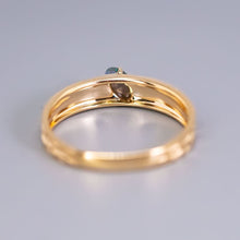 Load image into Gallery viewer, Hammered Finish 18K Gold Black Opal Diamond Engagement Ring