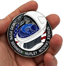 Load image into Gallery viewer, DL11-15 SpaceX Nasa DM-2 First Crewed Flight Challenge Coin Pin set with individual serial numbers