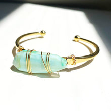 Load image into Gallery viewer, Handmade Mint Opal Cuff Bangle Bracelet | Crystal Jewelry