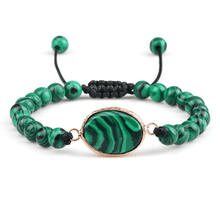 Load image into Gallery viewer, Malachite Gemstone Braided Bracelet