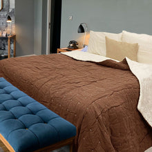 Load image into Gallery viewer, Handmade Brown Linen Quilt