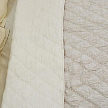 Load image into Gallery viewer, Handmade Oatmeal Linen Quilt in Diamond Pattern