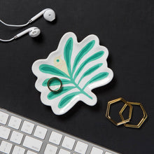 Load image into Gallery viewer, Haven Palm Tree Shaped Ceramic Trinket Tray | Catch-all Decorative Tray | 4.75” x 4”