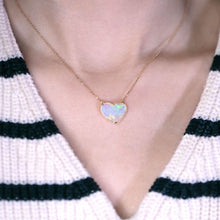 Load image into Gallery viewer, 2.38ct Heart Shaped Australian Solid Opal Necklace 18K Yellow Gold