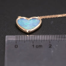 Load image into Gallery viewer, 2.38ct Heart Shaped Australian Solid Opal Necklace 18K Yellow Gold