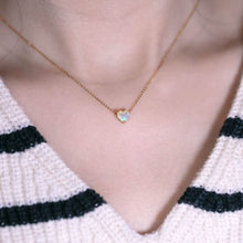 Load image into Gallery viewer, Heart Shaped Australian Solid Opal Necklace 18k Yellow Gold