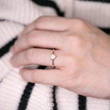 Load image into Gallery viewer, Minimalist Heart Shaped Solid Opal Engagement Ring 14K Yellow Gold