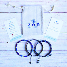 Load image into Gallery viewer, Lapis Lazuli &amp; Hematite Pain Relief Bracelet Pack (Set Of 3)