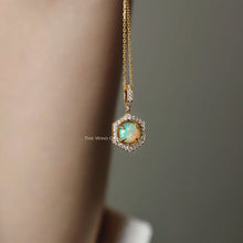 Load image into Gallery viewer, One of a Kind Hexagon Two Sides Sime Black Opal Diamond Tsavorite Necklace 18k Gold