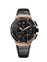 Load image into Gallery viewer, AM139CB - AMBASSADOR ROSE GOLD / BLACK / CROC STYLE BAND