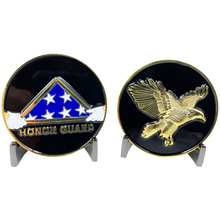 Load image into Gallery viewer, CL-II Honor Guard Challenge Coin Police Military Folded Flag Eagle