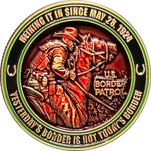 Load image into Gallery viewer, BL18-002 Border Patrol Horse Patrol Haitian Migrant Biden Challenge Coin Censored
