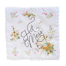 Load image into Gallery viewer, Hot Mess Hankie Retro Floral Print Cotton Handkerchief