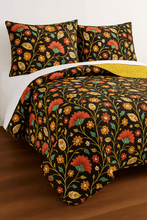 Load image into Gallery viewer, DaDa Bedding Marigold’s Floral Brown Yellow Botanical Garden Quilted Bedspread Set (HS-3330)