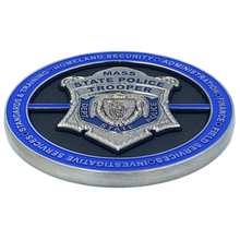Load image into Gallery viewer, DL9-02 Massive 3 inch MSP Challenge Coin Massachusetts State Police Trooper