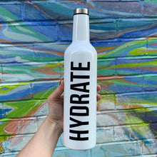 Load image into Gallery viewer, Hydrate Stainless Steel Water or Wine Bottle in White | Holds an Entire Bottle of Wine | 25oz
