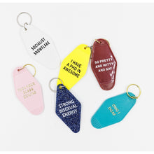 Load image into Gallery viewer, I Have a PhD in Awesome Yellow Motel Style Keychain