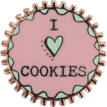 Load image into Gallery viewer, I Heart Cookies Enamel Pin in Pink and Green