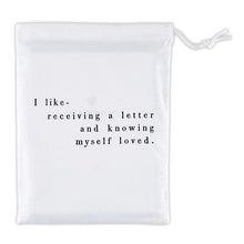 Load image into Gallery viewer, I Like Receiving A Letter Greeting Card Set | Set of 6 Cards and Envelopes in a Cotton Bag | Gift for Her