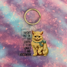 Load image into Gallery viewer, I Wasn't Put On This Earth to do Emails and Housework Keychain