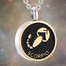 Load image into Gallery viewer, Astrology Sign Zodiac Cremation Urn Necklace