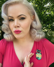 Load image into Gallery viewer, Eggcellent Black Cat Brooch Johanna Parker x Lipstick &amp; Chrome