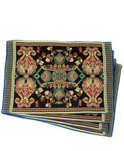 Load image into Gallery viewer, Tache Elegant Black Ornate Paisley Woven Tapestry Placemat Set (18192)