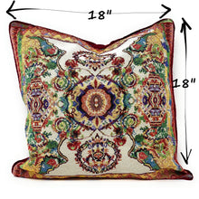 Load image into Gallery viewer, Tache Elegant Ivory Colorful Ornate Paisley Woven Tapestry Throw Pillow Cover (18193)