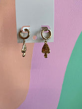 Load image into Gallery viewer, Mushroom Charm Hoop Earrings