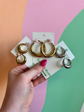 Load image into Gallery viewer, Retro Titanium Hoop Earrings