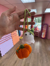 Load image into Gallery viewer, Spooky Crocheted Car Mirror Accessory